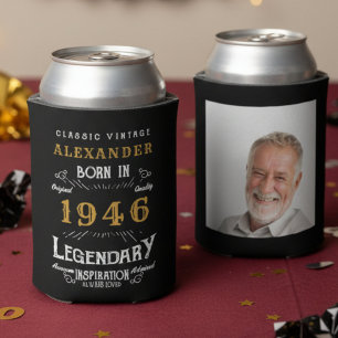Personalized 80th Birthday Vintage Photo Keepsake Can Cooler