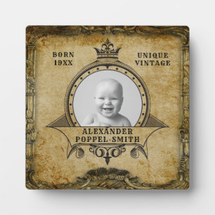 Personalized 80th Birthday Vintage Photo Template Plaque