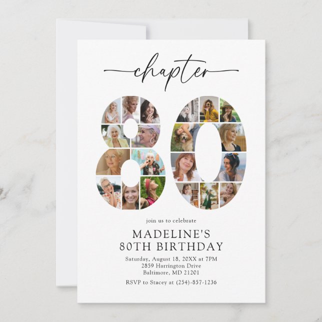Personalized 80th Chapter Birthday Invitation (Front)