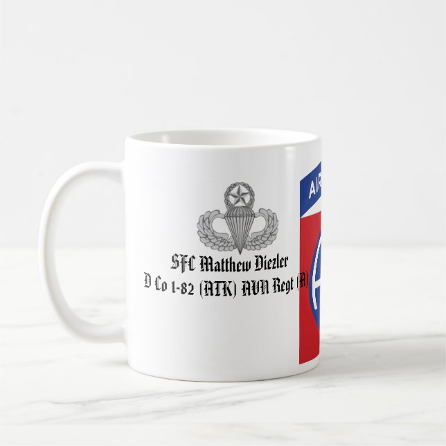 Personalized 82nd Airborne Mug (w/Jump Wings) (Left)
