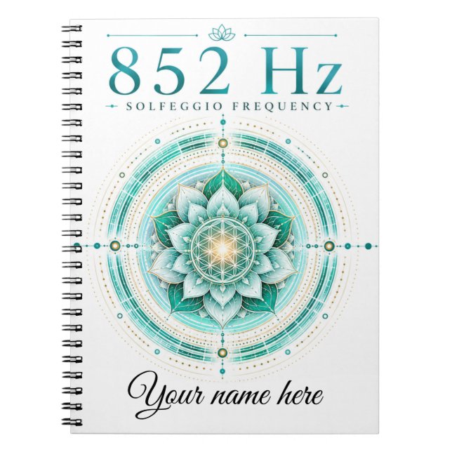 Personalized 852 Hz Solfeggio Frequency Notebook  (Front)