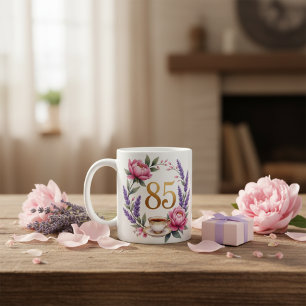 Personalized 85th Birthday Grandma Mug Floral Tea 