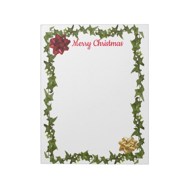 Personalized 8.5 x 11 Christmas Note Pad (Rotated)