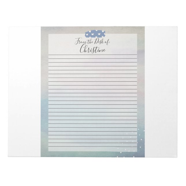 Personalized 8.5 x 11 Notepad: Minimalist Elegance Notepad (Front)