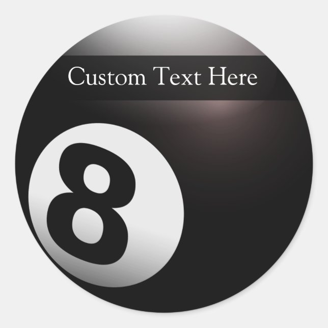 Personalized 8 Ball Billiards Classic Round Sticker (Front)