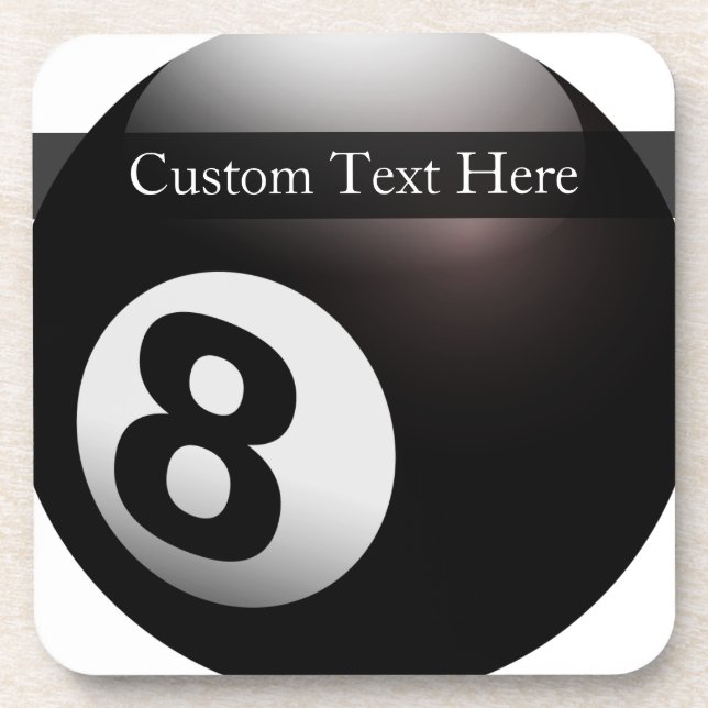 Personalized 8 Ball Billiards Coaster (Front)