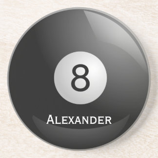 Personalized 8 ball, Billiards Pool Drink Coaster
