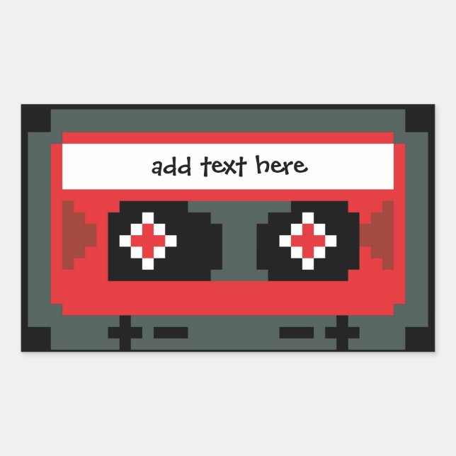 Personalized 8 bit cassette tape stickers (Front)