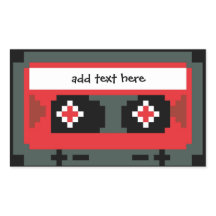 Personalized 8 bit cassette tape stickers