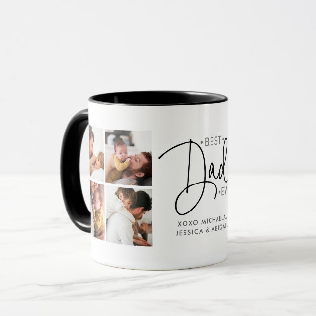 Personalized 8-photo 'Best Dad Ever' Mug (Front Left)