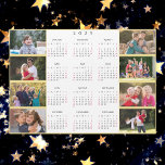 Personalized 8 Photo Collage 2025 Family Calendar<br><div class="desc">Create your own custom, personalized, beautiful elegant script typography, black and white and faux gold, cool, thin, home room office decor, 2025 full year 8 photo collage new years magnetic calendar card yearly wall calendar magnet, for any magnetic surface at home or office. To customize, simply add eight of your...</div>