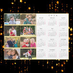 Personalized 8 Photo Collage Family 2024 Calendar<br><div class="desc">Create your own custom, personalized, black and white and faux gold, cool, thin, 2024 full year 8 photo collage new years magnetic calendar card yearly wall calendar magnet, for any magnetic surface at home or office. To customize, simply add eight of your favourite family / kids / baby / pets...</div>