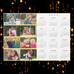 Personalized 8 Photo Collage Family 2025 Calendar<br><div class="desc">Create your own custom, personalized, black and white and faux gold, cool, thin, 2025 full year 8 photo collage new years magnetic calendar card yearly wall calendar magnet, for any magnetic surface at home or office. To customize, simply add eight of your favourite family / kids / baby / pets...</div>