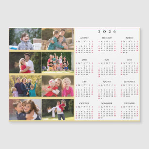 Personalized 8 Photo Collage Family 2026 Calendar
