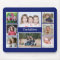 Personalized 8 Photo collage Family Name Blue