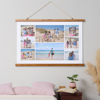 Personalized 8 Photo Collage Hanging Tapestry
