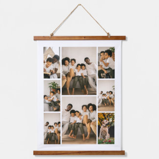 Personalized 8 Photo Collage Hanging Tapestry