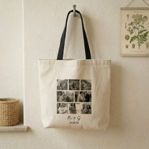 Personalized 8 Photo Collage Tote Bag