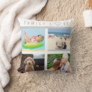 Personalized 8 Photo Family Love Memories Throw Pillow