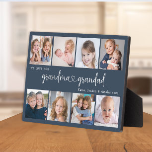 Personalized 8 Photo Grandparents We Love you Plaque