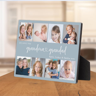 Personalized 8 Photo Grandparents We Love you Plaque
