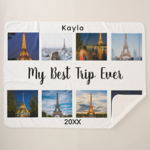 Personalized 8-Photo My Best Trip Ever Sherpa Blanket