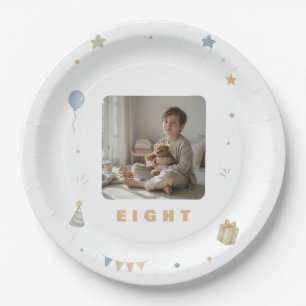 Personalized 8th Birthday Paper Plates with Photo