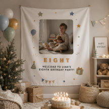 Personalized 8th Birthday Tapestry with Photo