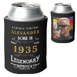 Personalized 90th Birthday Add Name Year Photo<br><div class="desc">Personalized birthday add any year and name can cooler. Edit the name, year and photo with the template provided. A wonderful custom black birthday idea. More gifts and party supplies available with the "Legendary" design in the store. More gifts and party supplies available with the "Legendary" design in the store....</div>