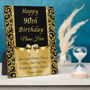 Personalized, 90th Birthday Gift Ideas for Her Plaque