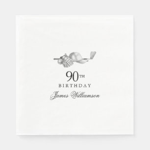 Personalized 90th Birthday Party Golf Theme Napkin