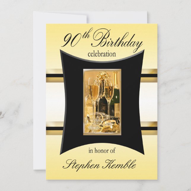 Personalized 90th Birthday Party Invitations (Front)