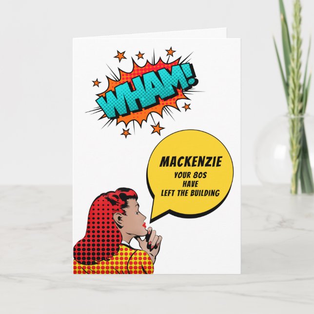 Personalized 90th Birthday Vintage Comic Funny Card (Front)