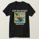 Personalized 90th Milestone Photo Birthday T-Shirt<br><div class="desc">Create your own personalized photo and name 90th (or any) milestone birthday shirt! This shirt is great for a surprise birthday party or any birthday. Can be worn by the birthday person and/or the guests. This template is easy to customize with your own text and photo. Makes a great keepsake...</div>