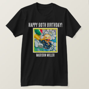 Personalized 90th Milestone Photo Birthday T-Shirt