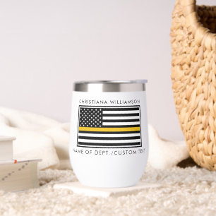 Personalized 911 Dispatcher Flag Thin Gold Line