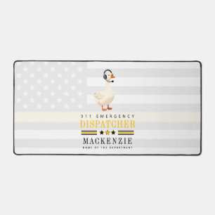 Personalized 911 Dispatcher Goose With Headset Desk Mat