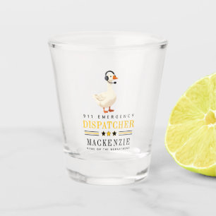Personalized 911 Dispatcher Goose With Headset Shot Glass