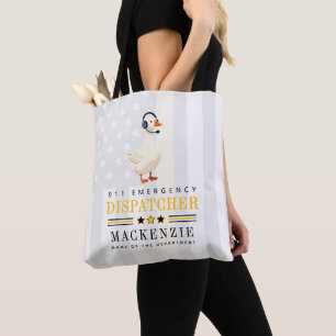 Personalized 911 Dispatcher Goose With Headset  Tote Bag