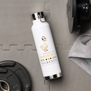 Personalized 911 Dispatcher Goose With Headset Water Bottle