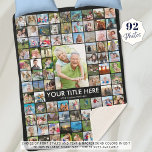 Personalized 92 Photo Collage Custom Colour Sherpa Blanket<br><div class="desc">Create your own personalized keepsake photo memories blanket utilizing this easy-to-upload photo collage template with 92 pictures commemorating a special occasion, event or milestone or for a meaningful, memorable gift for anyone. Personalize with your custom text and choose your colours. CHANGES: Select a different background colour or choose a styled...</div>