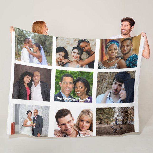 Personalized 9-Image Fleece Blanket (In Situ)