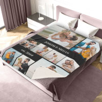 Personalized 9 Photo Collage Chic Black and White