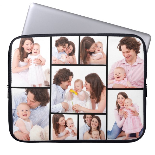 Personalized 9 Photo Collage Electronics Bag (Front)