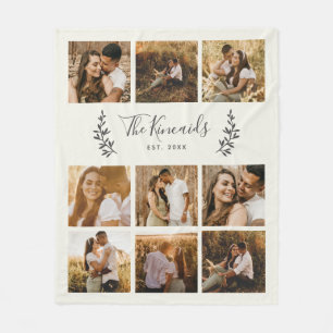 Personalized 9 Photo Collage  Fleece Blanket
