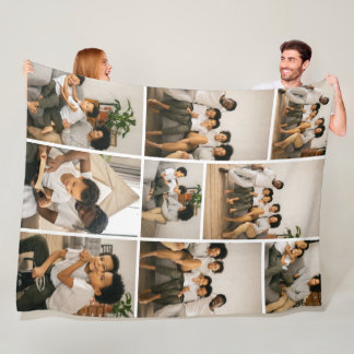 Personalized 9 Photo Collage Fleece Blanket