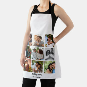 Personalized 9 Photo Collage Template for Couples Apron