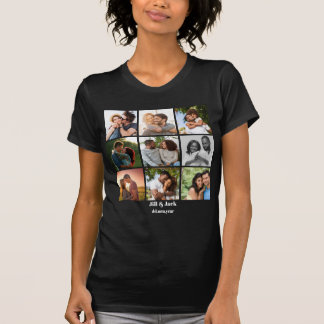 Personalized 9 Photo Collage Template for Couples T-Shirt