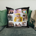 Personalized 9 Photo Collage Throw Pillow<br><div class="desc">Make a Personalized nine Photo throw pillows from Ricaso - add your own photographs or art</div>