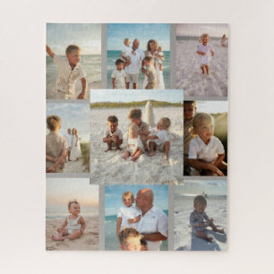 Personalized 9 Photo Family Collage Jigsaw Puzzle